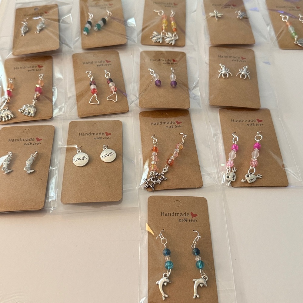 Dolphin Charm Beaded Earrings - Picture 3 of 4